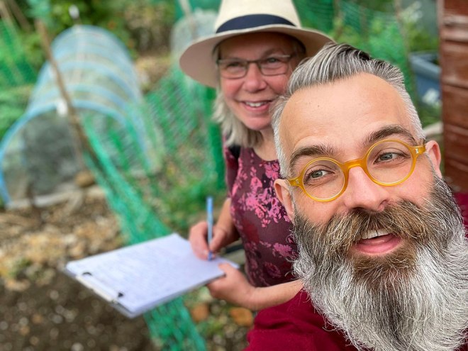 2021 Judge David and notetaker Elisabeth capture their deliberations with a 'selfie'.